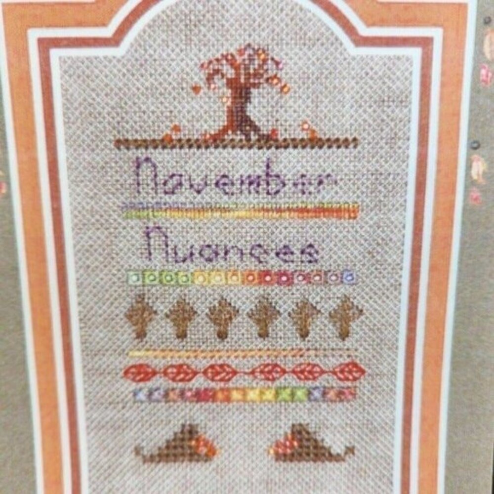 November Nuances Cross Stitch Kit Fabric Fibers Silk Beads‎ Cornucopia Fall New